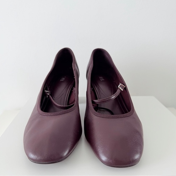 ZARA Burgundy Mary Jane Block Heel Pumps EU 39/ US 8-8.5 - Picture 2 of 11